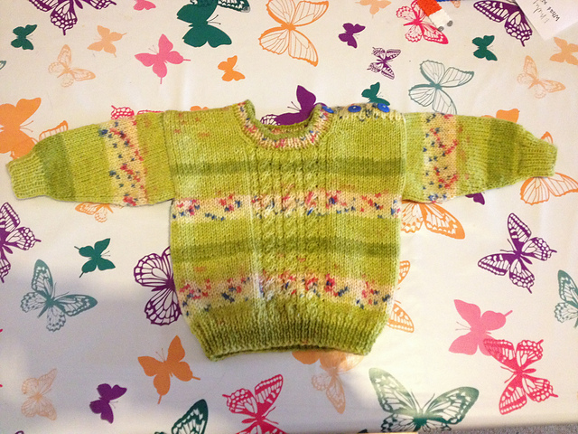 Pullover with cable panel