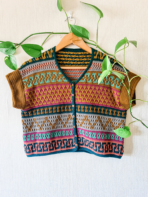 Ravelry: Mosaic Cardi pattern by Nomad Stitches