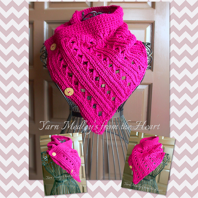Dancing Ribbons Buttoned Cowl
