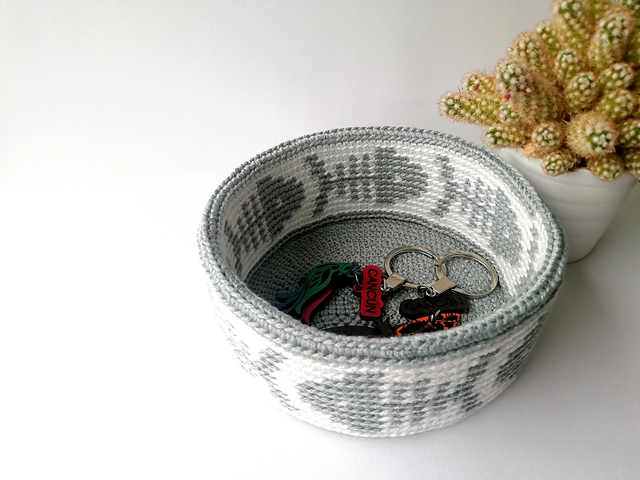 Basket with fish bones
