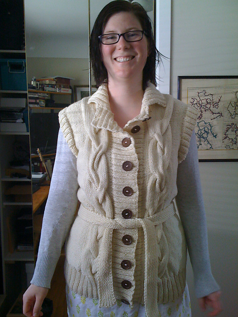 Long Cabled Vest