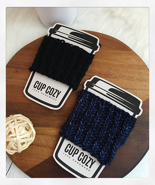 Ravelry Twisted Cup Cozy pattern by Joy Gonzalez