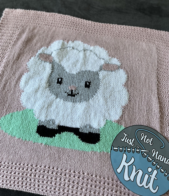 Ravelry Lamb Baby Blanket pattern by Not Just Nana’s Knit