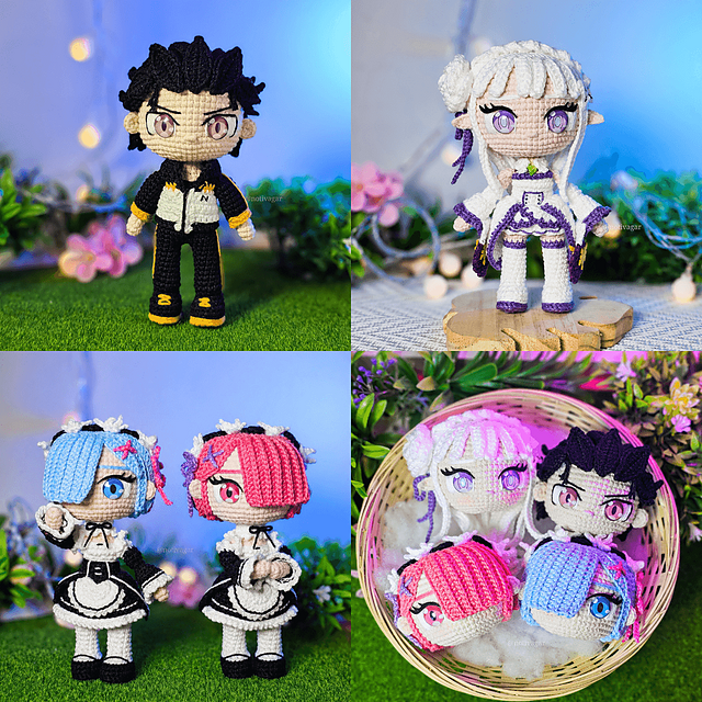 Combo Re:Zero (Subaru, Emília, Rem e Ram)