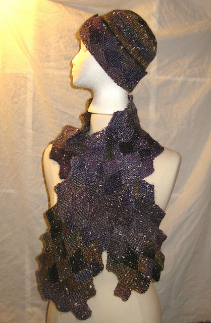Entrelac Hat and Scarf Set