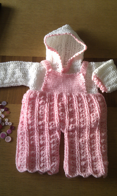 A Darling Crochet Dungaree and hoodie Set JC11A