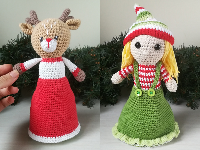 Topsy Turvy Christmas toy Elf and Reindeer