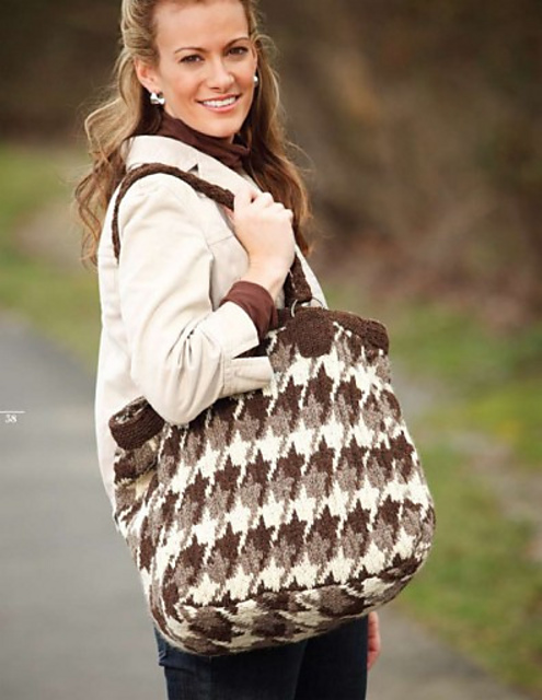 Weekender Houndstooth Tote