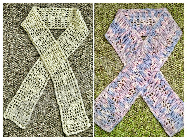Solid and Filet Cross Scarves