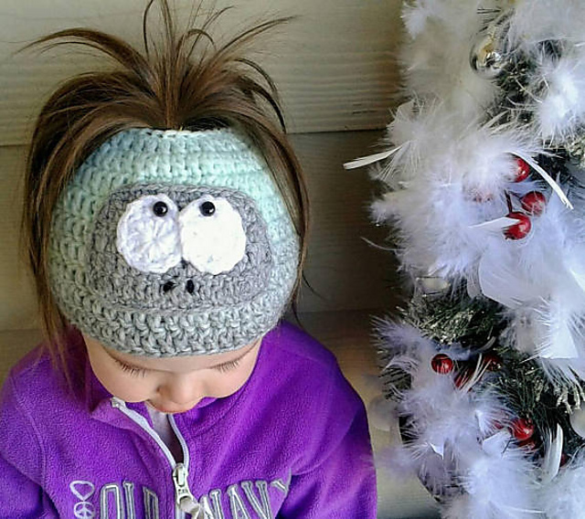 Abominable Snow Monster Messy Bun Hat