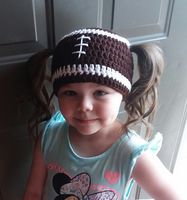 Football Pigtail Beanie