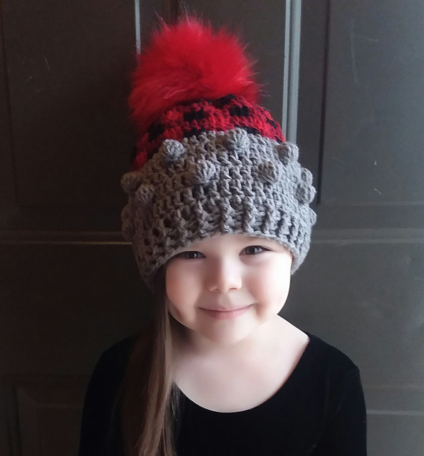 Plaid Bobble Beanie