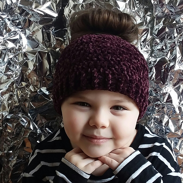 Velvet Messy Bun Beanie