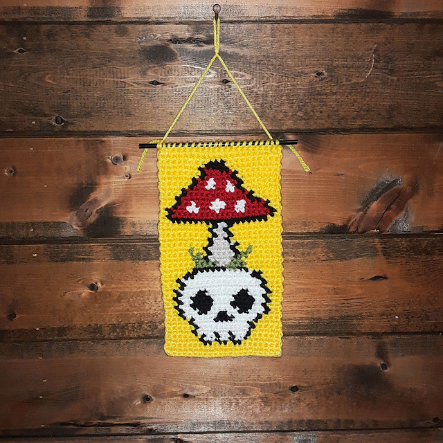 Skull and Mushroom Wall Hanging