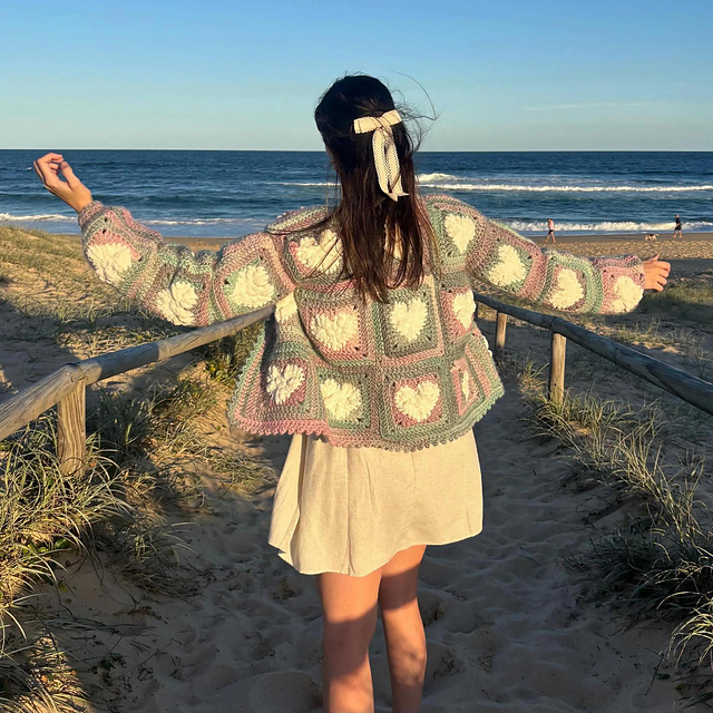 Lover Heart Crochet Cardigan