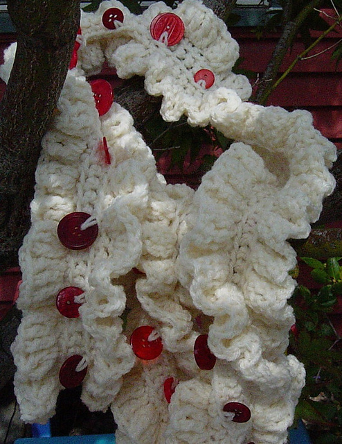 Strawberries and Cream Ruffle Scarf