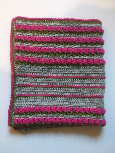 Tulip Stitch Stripe Baby Blanket