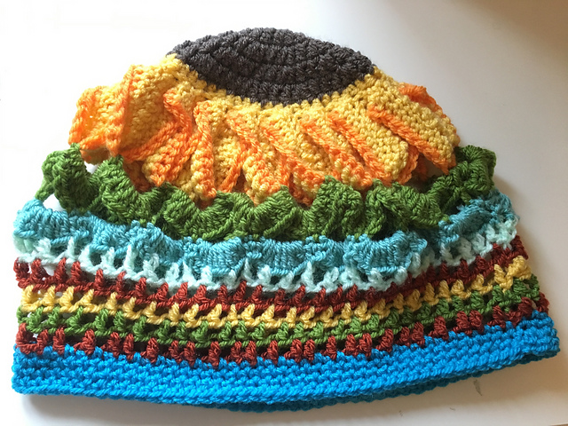 Sunflower Slouchy Beanie Hat