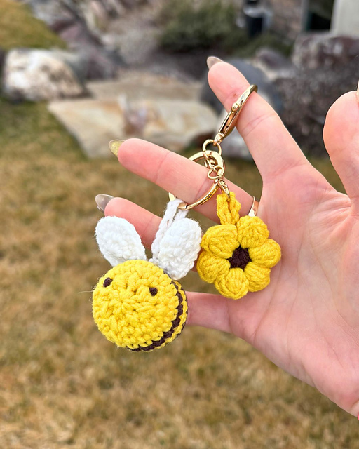 Crochet Bee Keychain