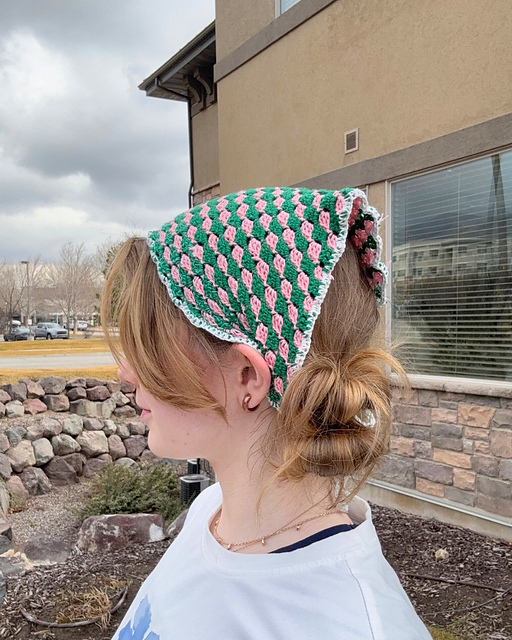 Crochet Checkered Bandana