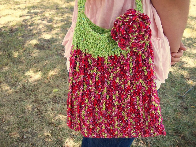 Cables and Rose Purse