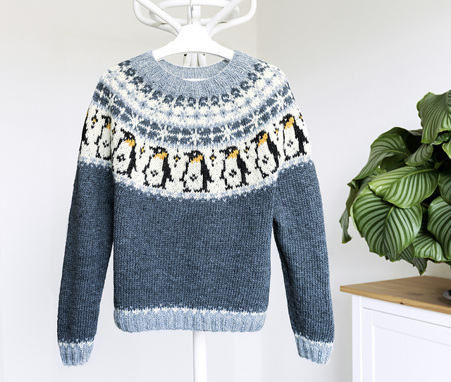 Ravelry: PENGUIN Icelandic Lopapeysa Sweater pattern by Olga Begak