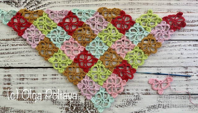 Scrap Yarn Garden Motif