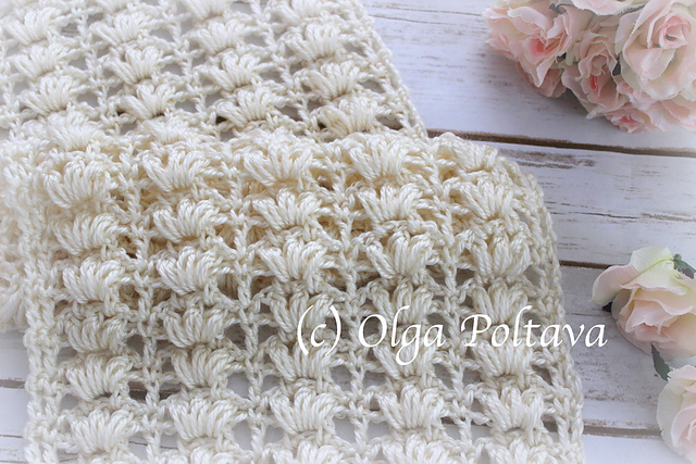 Puff Stitch Lace Scarf