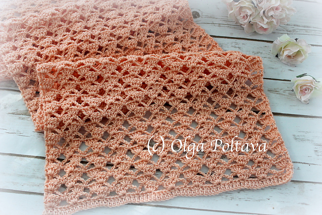 Peach Lace Scarf