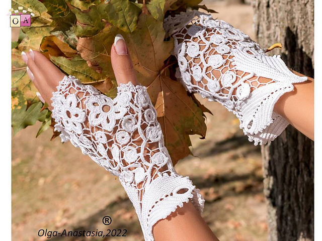 Half Finger Crochet Lace Gloves With Fingers Fingerless Bridal