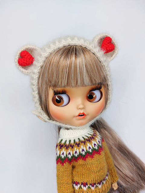 Bear Hat for Blythe Doll