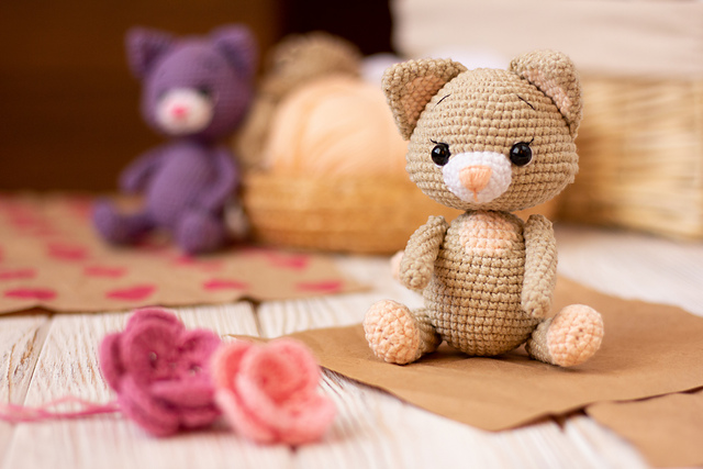 Crochet kitten toy