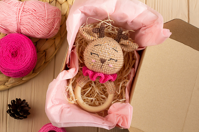 Deer baby rattle toy