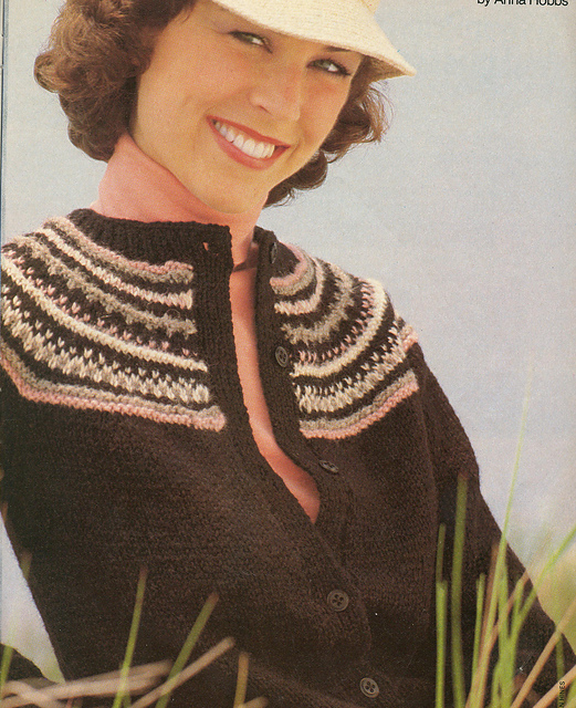 Patterned Yoke Cardigan
