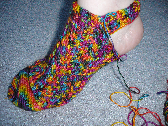 Cabled Crochet Socks