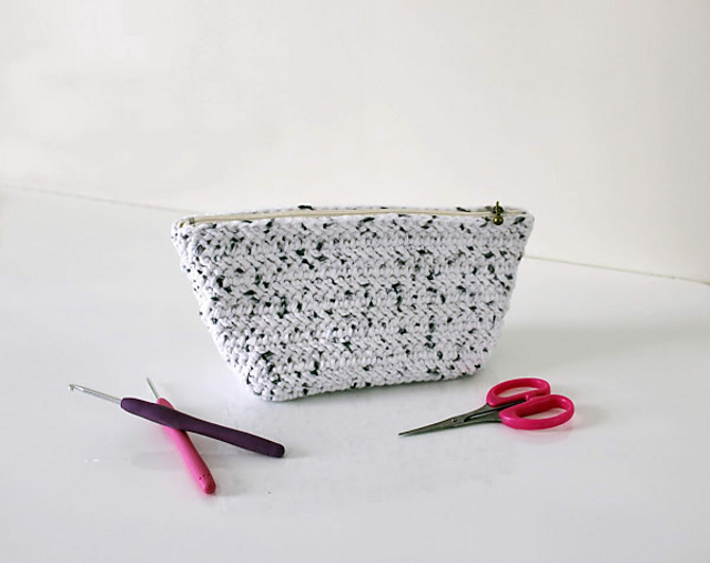 Herringbone Zippered Pouch