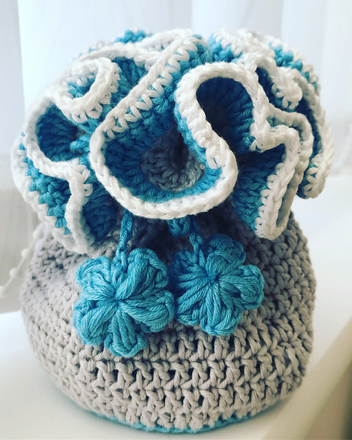 Ruffled Drawstring Pouch