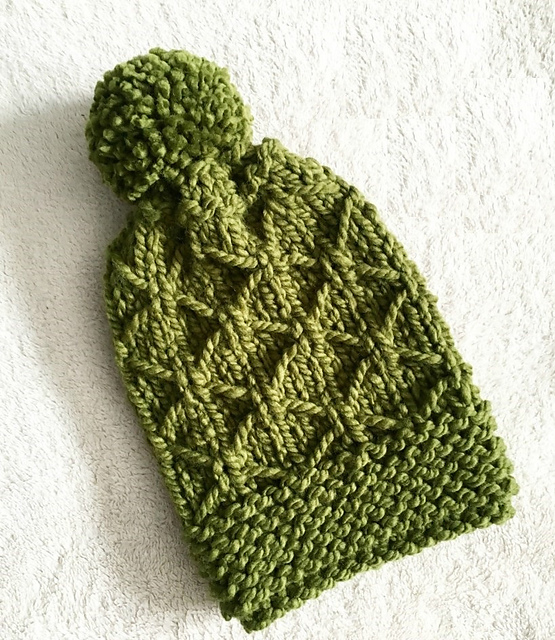 Evergreen Trellis Knit Beanie
