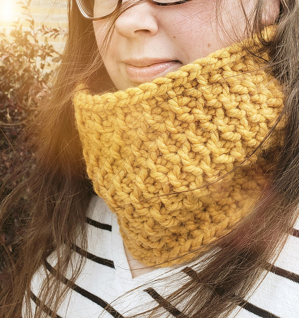 Tunisian Honeycomb Cowl