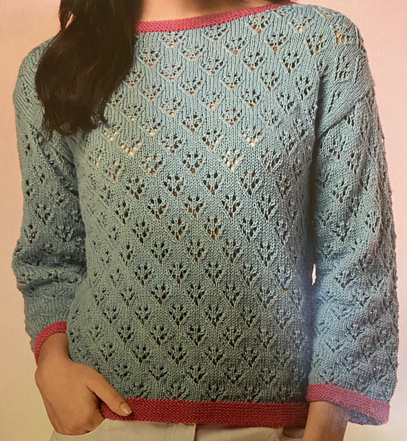トップス PERVERZE Drawing Border Knit Ravelry: Contrast Edging Top pattern by Jo Allport