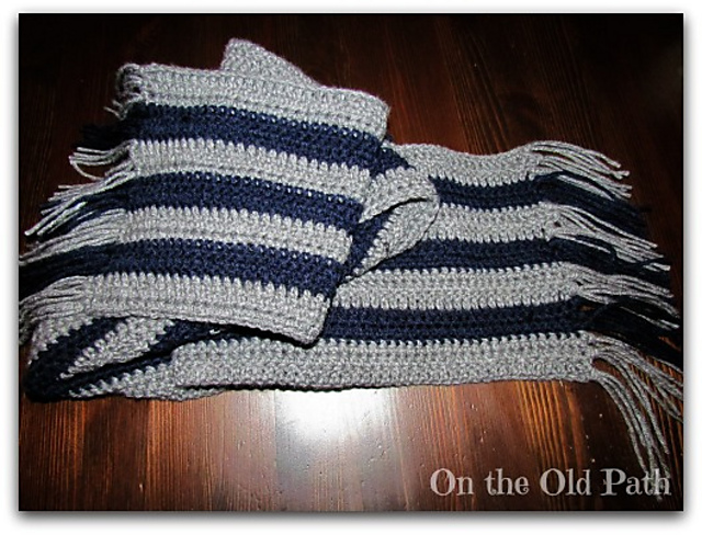 Simple Crocheted Stripe Scarf