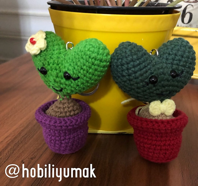 Amigurumi Sevgili Kaktüs Anahtarlık Yapımı