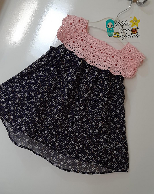 İstiridye Modeli ile Yarım Robalı Bebek Elbisesi