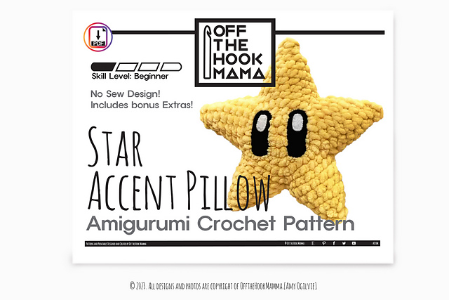 Star Amigurumi Throw Pillow