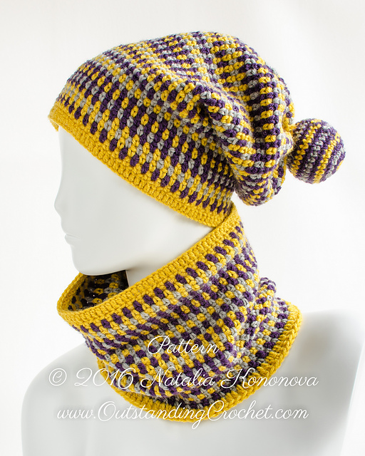 Slouchy Beanie Hat and Cowl Set