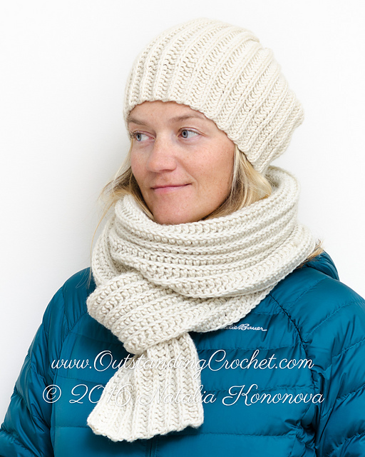 Rib Beanie Hat and Scarf