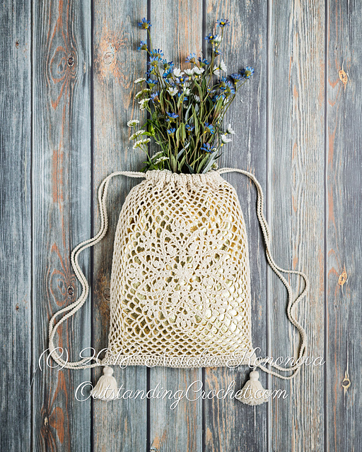 Lotus Drawstring Bag