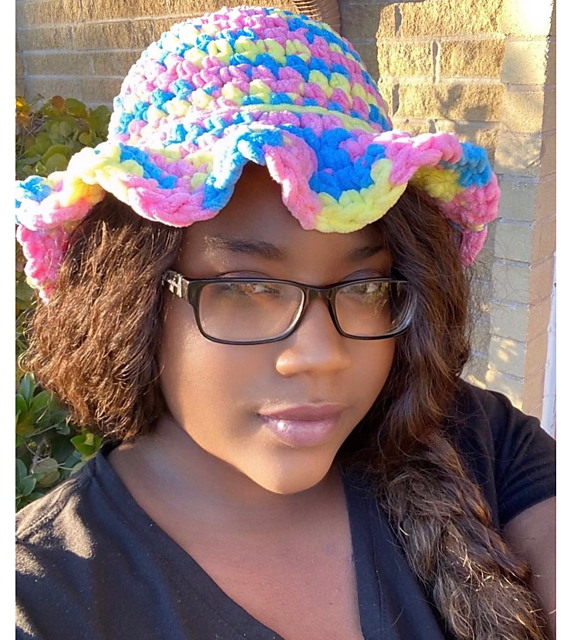 Plush Ruffle Bucket Hat