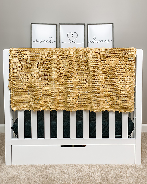 RUDY ( Reindeer ) Filet Crochet Blanket