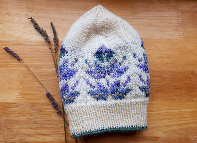 Sprigs of Lavender Knit Hat
